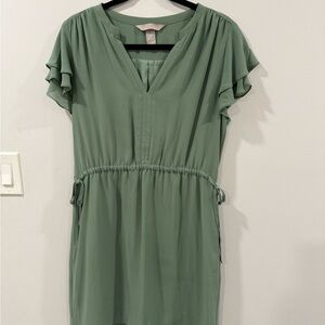 H&M Green V-Neck Dress